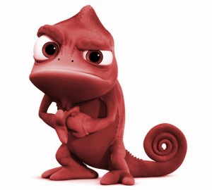 Camaleón 3D de color rojo