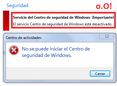 Activar Centro Seguridad Windows