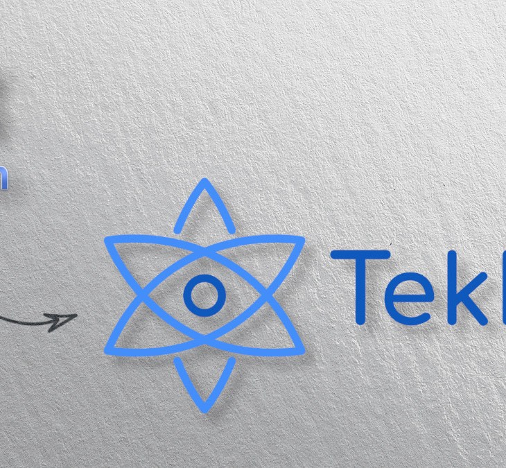 Logo Tekku con fondo de pared y sombra