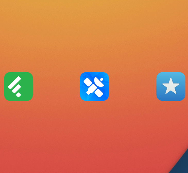Íconos de Feedly, NetNewsWire y Reeder 4
