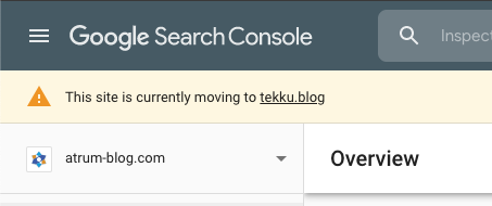 Pantalla de Google Search Console donde se muestra el mensaje que indica que el cambio de dirección fue exitoso