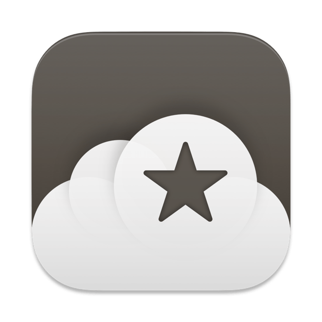 Ícono del lector RSS Reeder 5: Forma de nube con una estrella