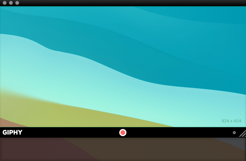 Captura de pantalla de app "Giphy Capture" que permite crear gifs