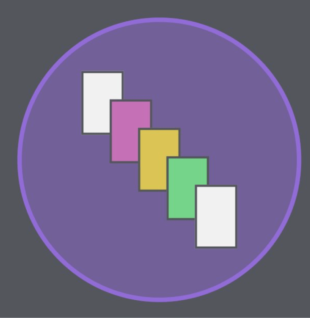 Gráfico de un círculo englobando rectángulos que representa una nota (MOC) conteniendo notas organizadas armónicamente.